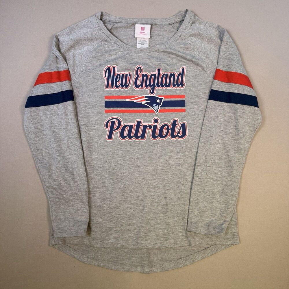 New England Patriots Girls Juniors Long Sleeve T-Shirt Large 11/13